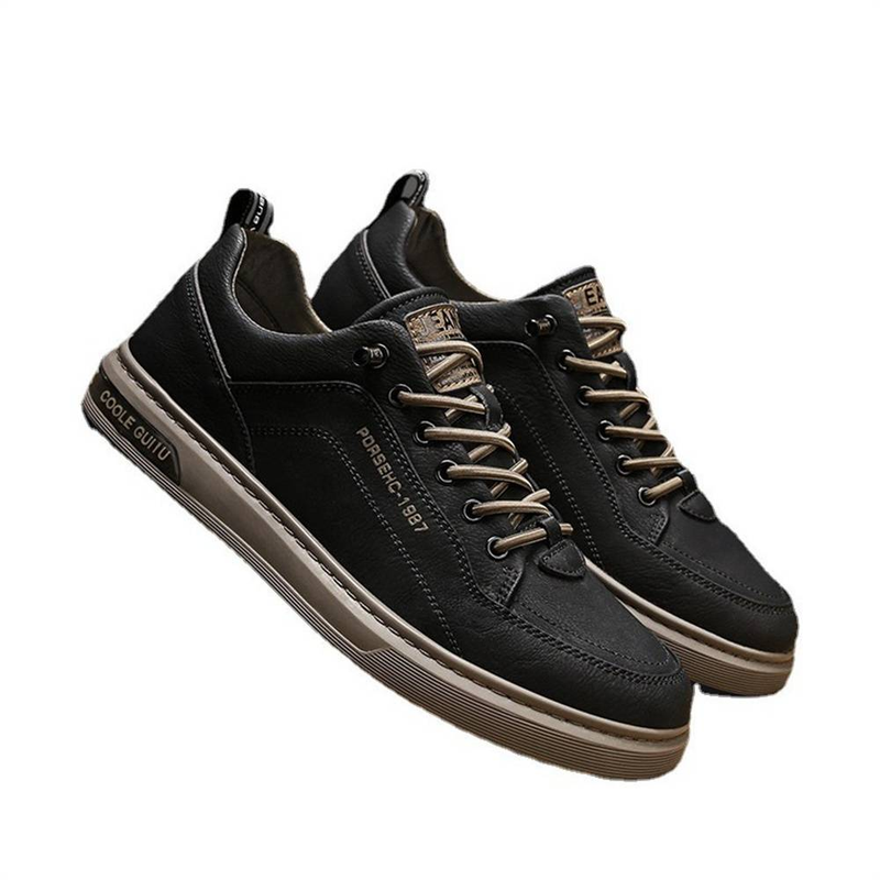 2025 Fashion Sneakers Small White Shoes Youth Men's Artificial PU Low Top Lace-Up Breathable Wear-Resistant Running Shoes_voghion.com