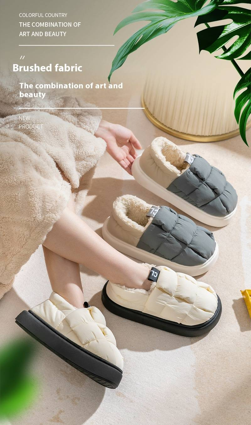 Winterpantoffeln mit Plüschfutter für Damen und Herren – Rutschfeste Gummisohle, Gemütliche Haus- und Outdoorschuhe, Dicker Fleece-Innenschuh_voghion.com