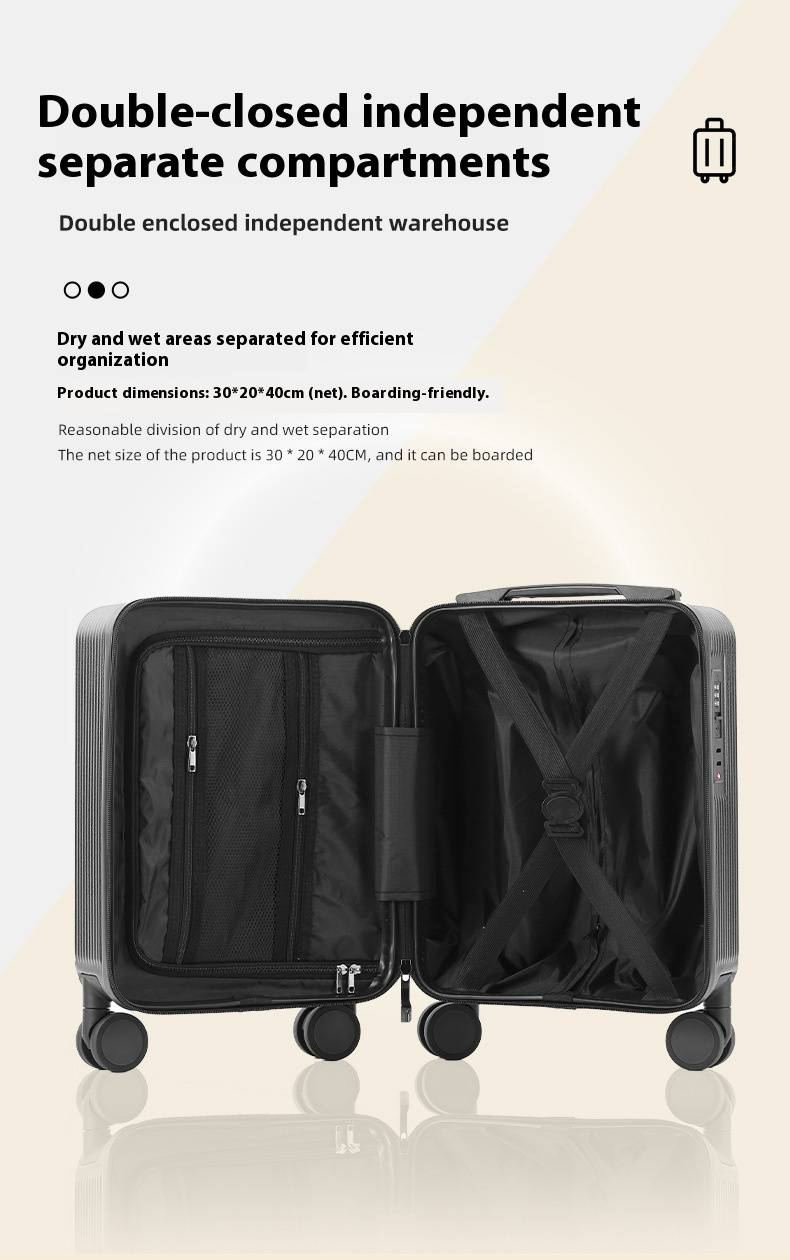 Valise cabine 16 pouces avec port USB et cadenas TSA, mini valise légère en ABS et PC pour les voyages en avion, motif animalier, roulettes pivotantes_voghion.com