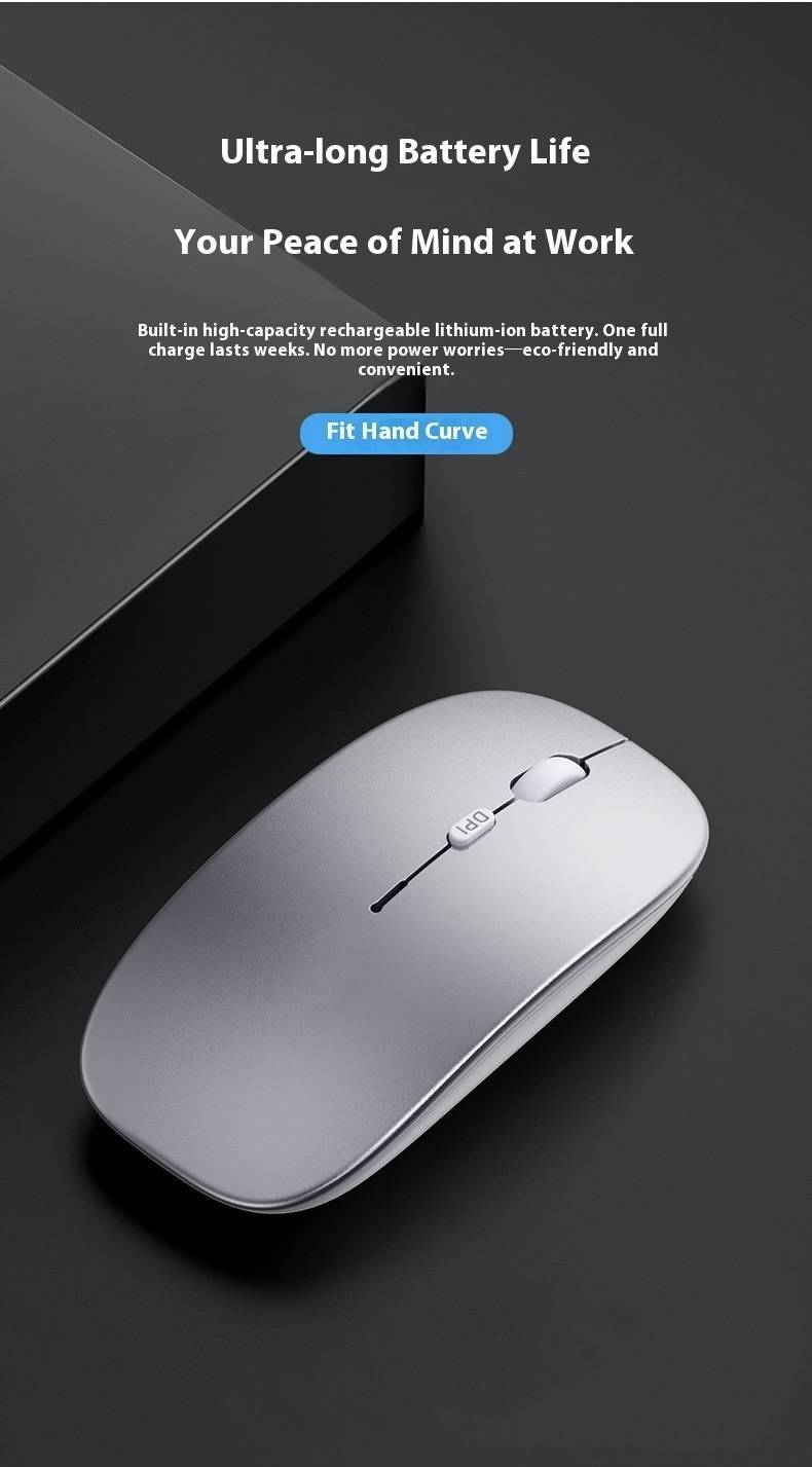 Wireless Bluetooth Mouse Rechargeable Silent Click Dual Mode For Laptop Tablet PC Office Gaming Ergonomic Design 1200/1600 DPI Adjustable_voghion.com