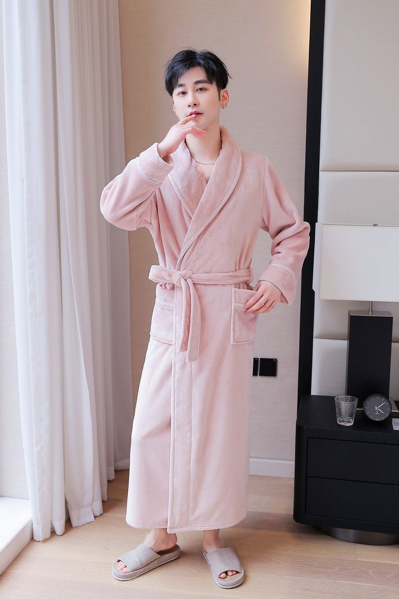 Luxury Flannel Robe For Women & Men - Ultra Soft Fleece Bathrobe With Long Sleeves Cozy Winter Sleepwear Couples Matching Loungewear In Elegant Colors_voghion.com
