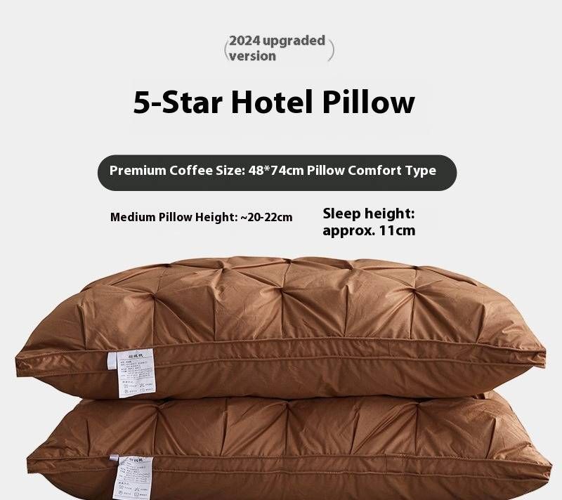 Oreiller de luxe en duvet de qualité hôtelière pour le soutien du cou - Hypoallergénique, respirant et ergonomique pour les dormeurs latéraux_voghion.com