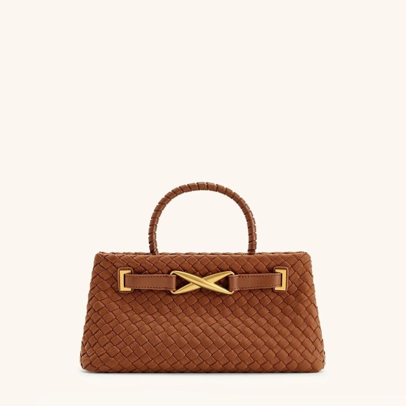 JW PEI'S Woven Top-Handle Bag | Black Vegan Leather With Gold Hardware | Sustainable & Durable For Daily Use_voghion.com