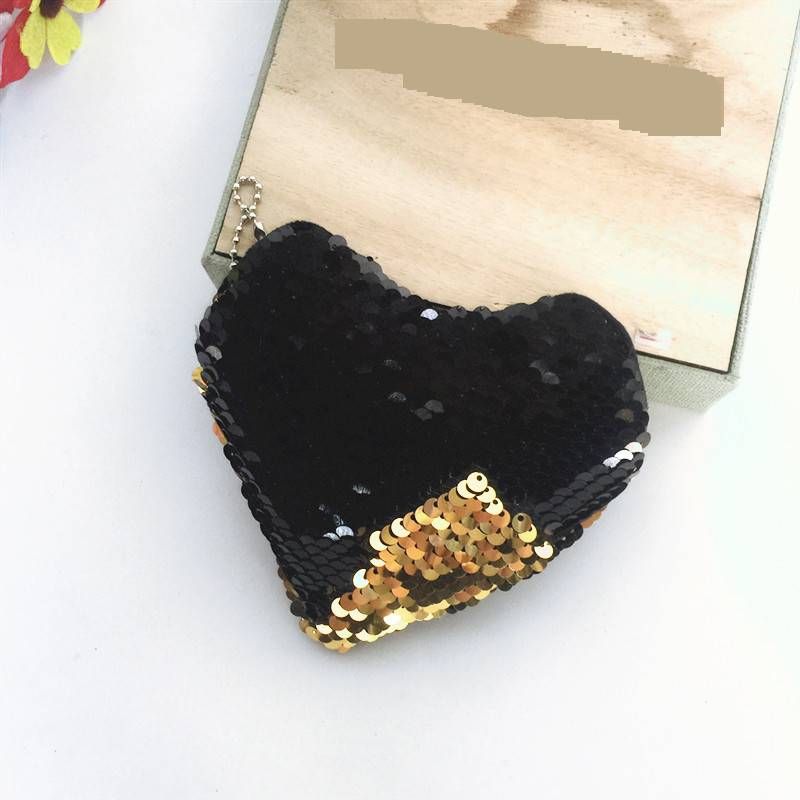 Portamonete a forma di cuore con glitter cangianti: mini portafoglio alla moda e giocoso per ragazze e donne (multiuso, leggero ed elegante)_voghion.com