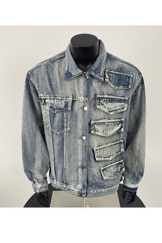 Chaqueta vaquera vintage lavada para hombre: abrigo oversize con capucha desgastado, estilo urbano coreano, corte holgado informal con hombros caídos._voghion.com