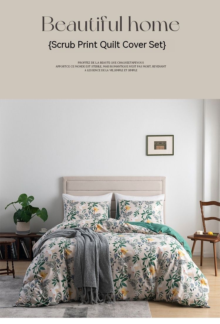 Lenjerie de pat textila pentru casa, husa plapuma matata, dimensiune imprimata, trei bucati pe pat_voghion.com