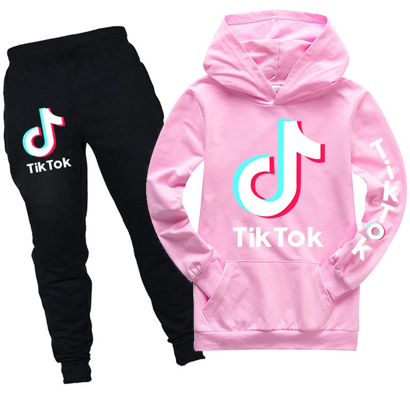 Felpa con cappuccio e pantaloni lunghi, modello tascabile, taglia 100-170, set da 2 pezzi PK1244 - Stampa sulla manica_voghion.com