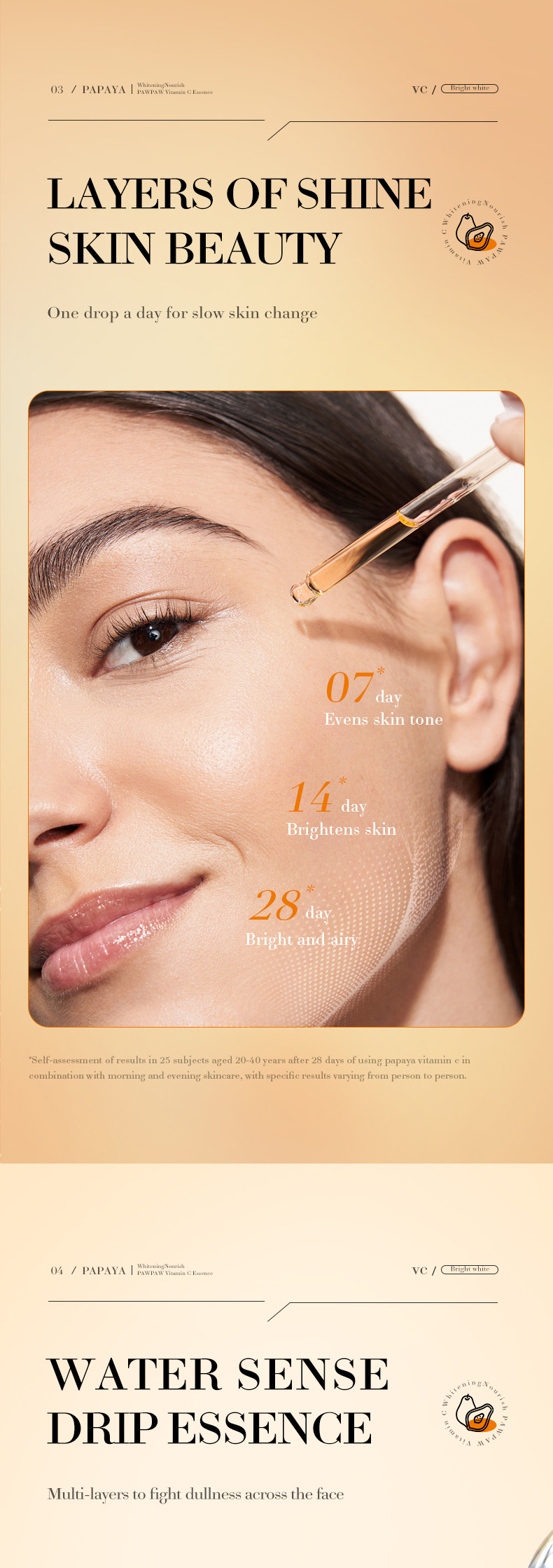 Papaya Vitamin BIOAOUA C Aufhellende und pflegende Essenz_voghion.com