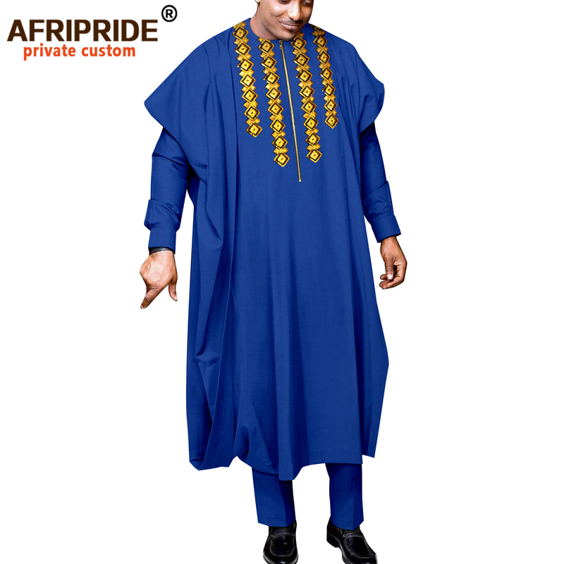 Männerkleeder Afrikanesch ethnesch eenfaarweg Kotteng Männer Casual Jackett + Hosen + Mantel_voghion.com
