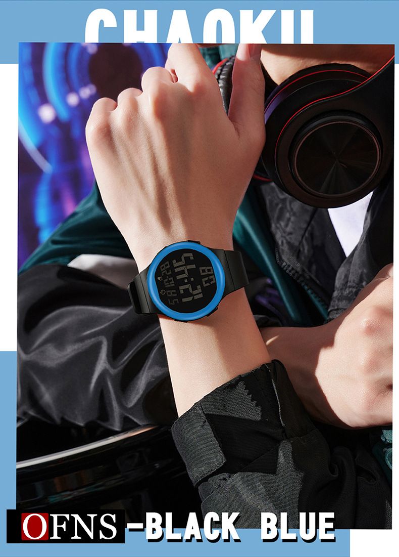 Digital Sports Watch For Men – 50M Waterproof, LED Backlight, Day & Date Display – Lightweight TPU Strap Student Watch Sports Watch_voghion.com