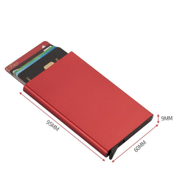 Anti-diefstal Creditcardhouder Mannen Slanke Anti Bescherm Reizen ID-kaarthouder Vrouwen Rfid Portemonnee Automatische Metalen Case Porte Carte_voghion.com