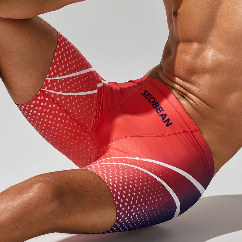 New Swimming Trunks Men's Low Waist Long Boxer Swimming Trunks Comfortable Hot Spring Pants Men's Swimsuit Wholesale_voghion.com