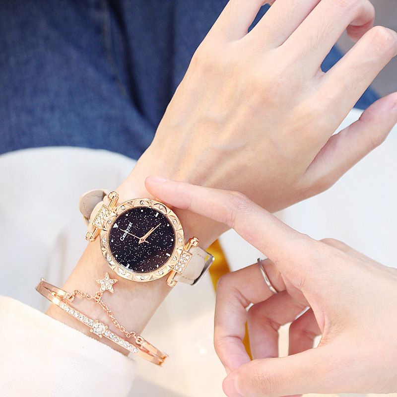 Starry Sky Watch Women's Fashion Trend Simple Women's Watch Student Two-piece Gift Watch Daily Commuter Casual Birthday Valentine's Day Gift_voghion.com