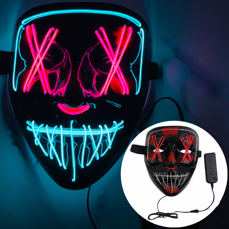 Cold Light Halloween Mask LED Luminous Black V Mask Ghost Step Dance Cold Light Mask_voghion.com