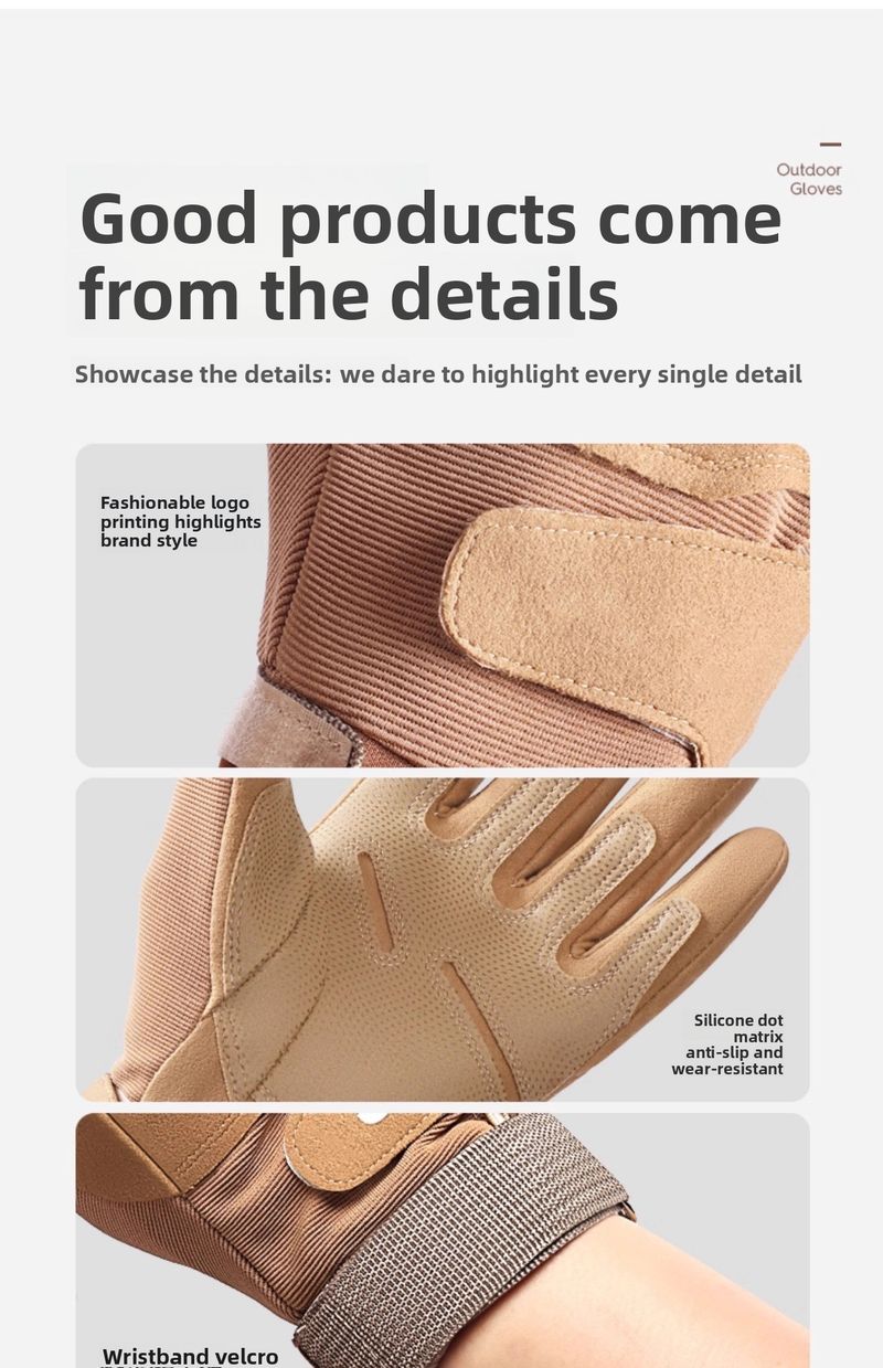 Gants d'hiver tactiques pour hommes, doigts entiers, résistants aux coupures, pour sports de plein air, moto, écrans tactiles, chauds._voghion.com