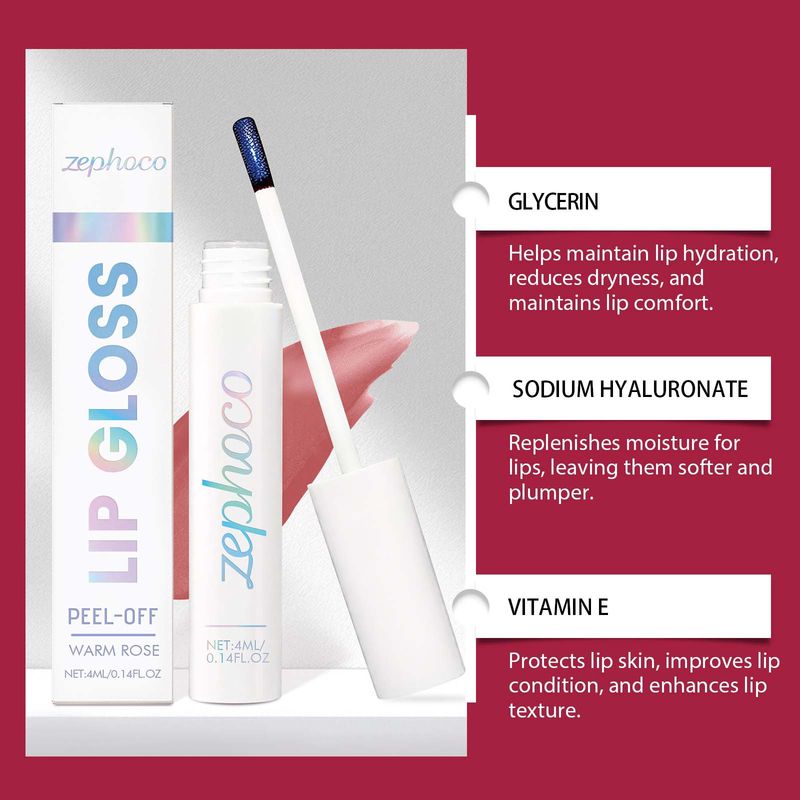 Zephoco Peel-Off Tint Natürliche Farbe Pflegender Lipgloss für das tägliche Tragen_voghion.com