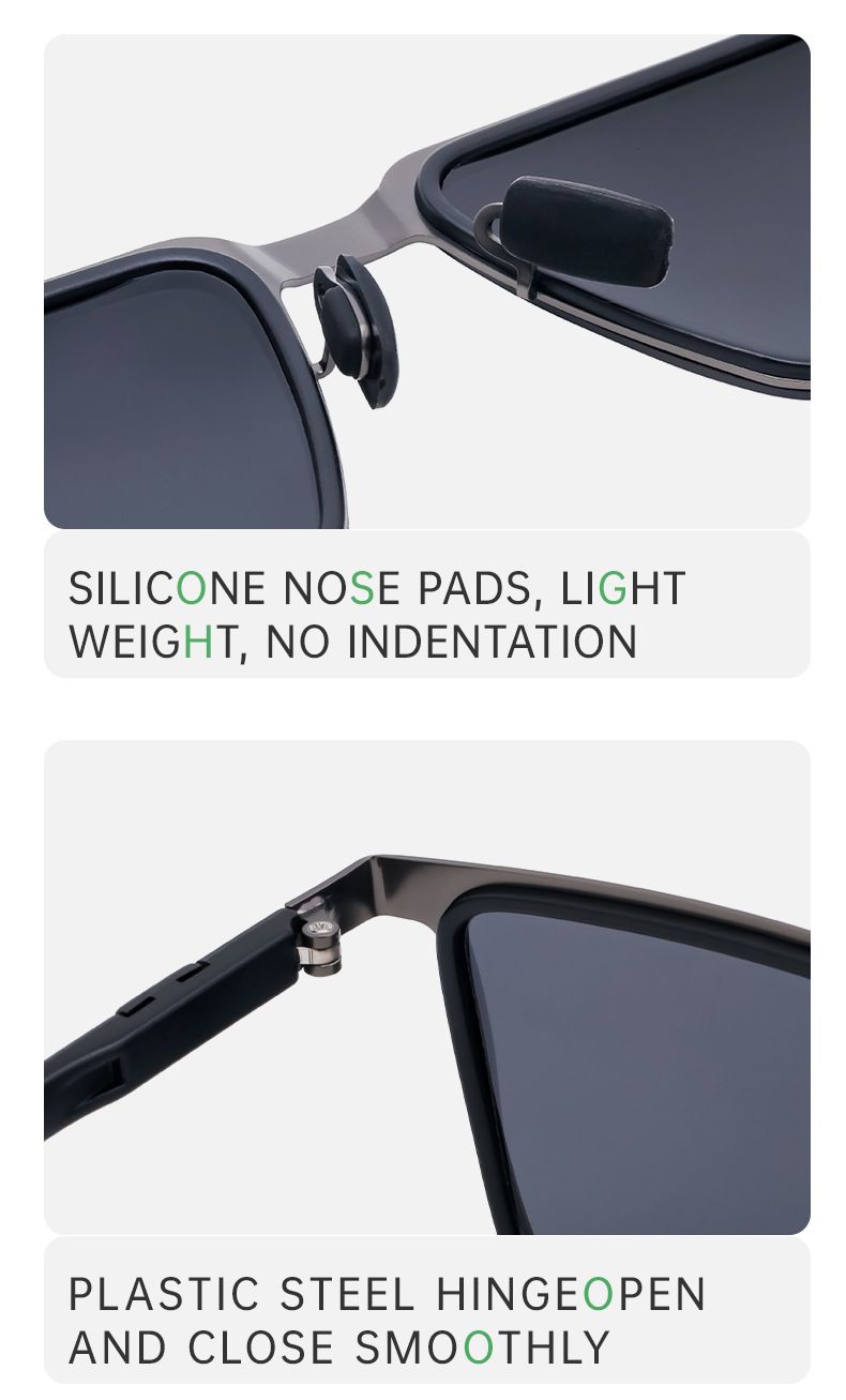 Retro Square Frame Sunglasses Men's Trendy Polarized Sunglasses Men's Sunglasses_voghion.com