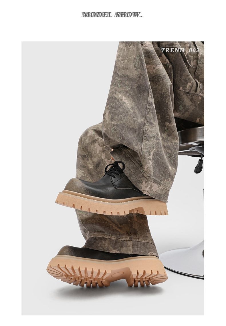 Chaussures basses en cuir Voyage Derby Niche British Fashion Big Toe Outdoor Work Casual pour couples, idéales pour les trajets domicile-travail._voghion.com