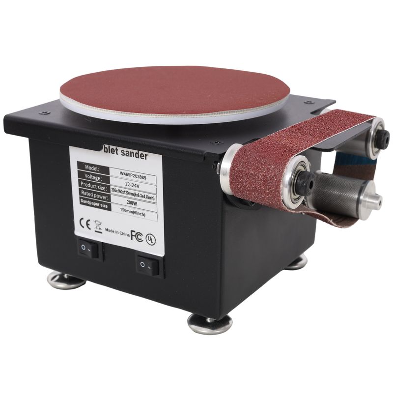 2 In 1 Mini Belt Disc Sander,Bench Grinder Small Spindle Sander Machine For Wood Metal Stone Diy Grinding,Adjustable Speed Electric Sander_voghion.com