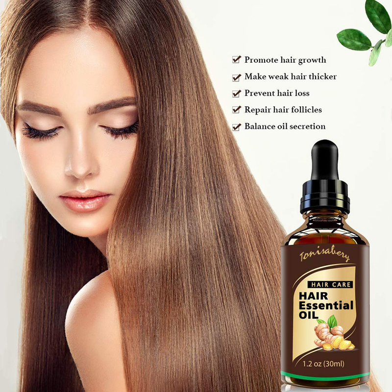 TONISABERY Olio di zenzero 30ml Essenza per la cura liscia dei capelli con riparazione delle doppie punte forte e resistente_voghion.com