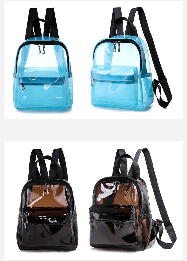 Transparent Backpack Women Girls Clear Schoolbag Students Bag Satchel PVC Shoulder Bag Purse_voghion.com