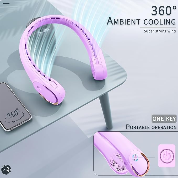 Ventilator za vrat, polnilni osebni ventilator z USB-jem_voghion.com