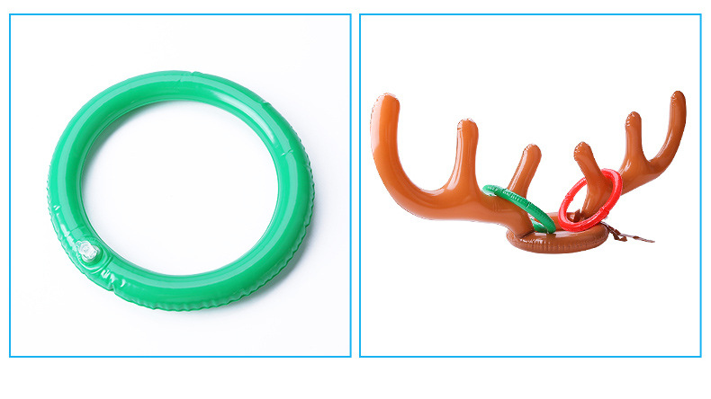 pvc inflatable antler rings Throw Christmas antler rings in small circles Inflatable antler rings Children's toy party games for Christmas_voghion.com