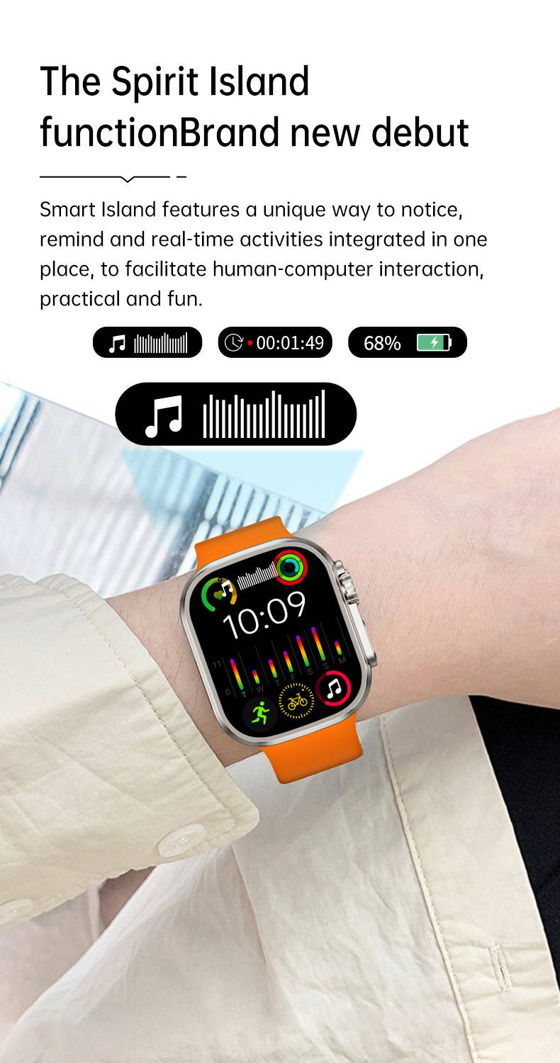 ULTRA2 smartwatch, capable of answering/making phone calls, comes with 2 watch straps included_voghion.com