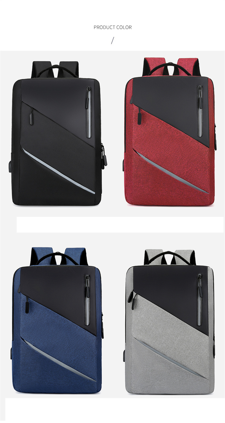 Zaino da uomo Borsa per computer da lavoro Borsa per studenti alla moda con ricarica USB Zaino da scuola_voghion.com