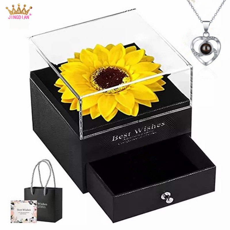 Sieradenset voor dames Mode zonnebloem kunstbloem bloem ornamenten accessoires ketting Moederdag Valentijnsdag Kerstcadeau_voghion.com