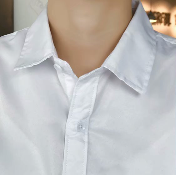 Camicia da uomo a maniche lunghe attillata, non stirabile, camicia formale da matrimonio_voghion.com