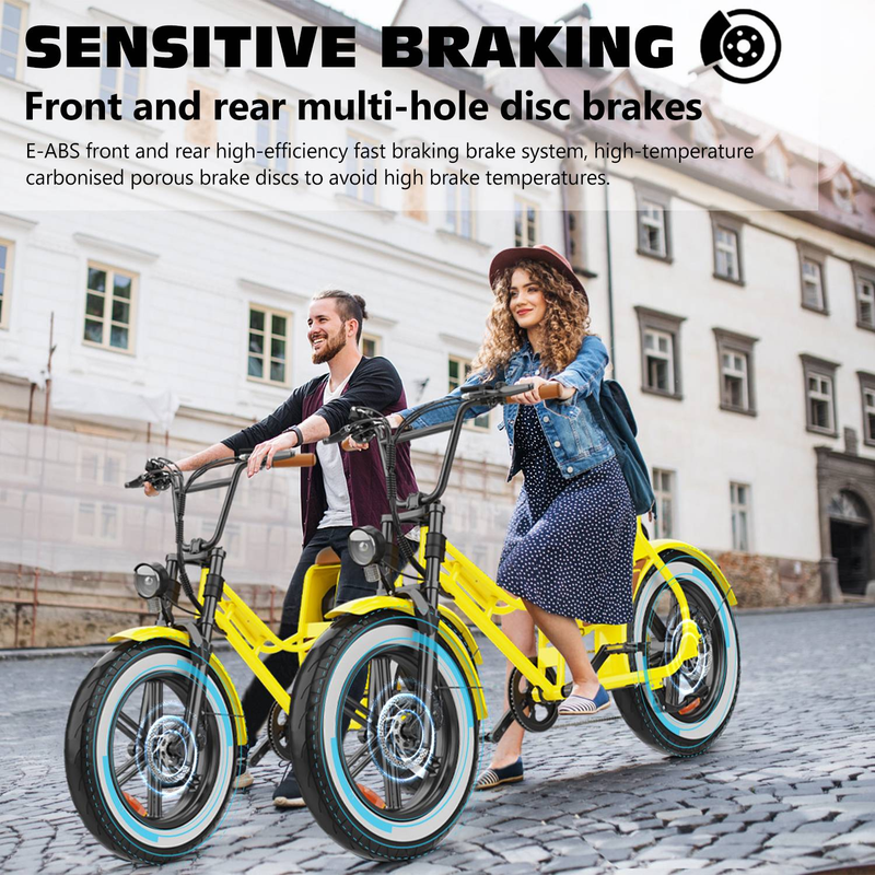 Hidoes C8 Elcykel för vuxna 20" Fat Tire Step Through City EBike 700W 48V 17Ah_voghion.com