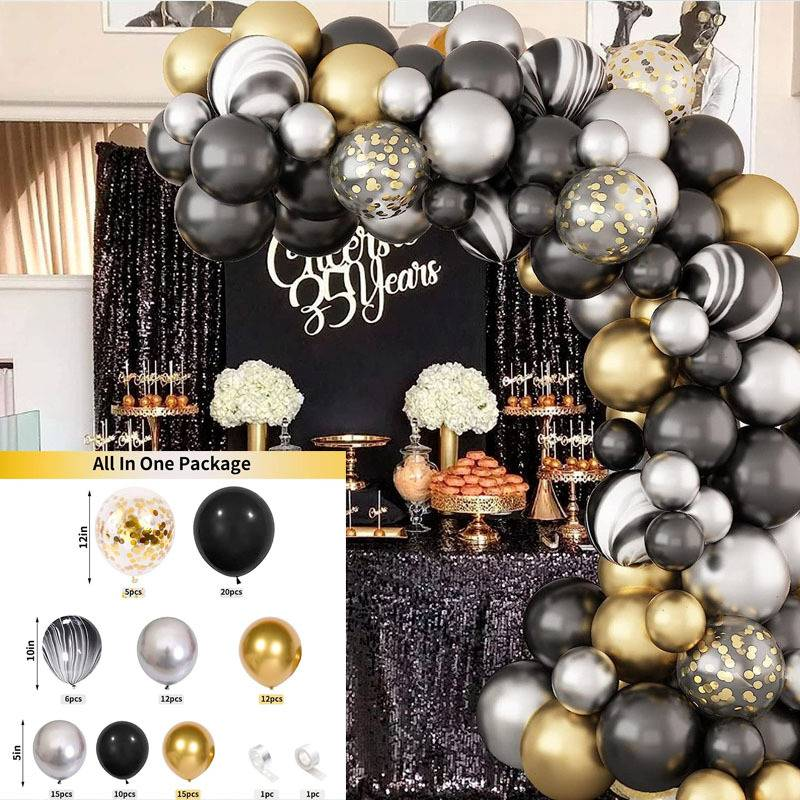 Wedding Birthday Balloon Decor Kit 150pcs Premium Balloons With Arch Frame Garland String For Bridal Room Party New Year Decoration_voghion.com