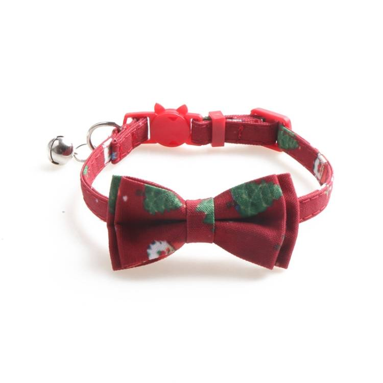 Christmas Snowman & Tree Pattern Pet Collar_voghion.com