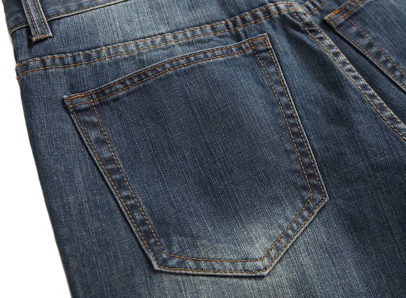 Jeans strappati da uomo, gamba dritta, vestibilità slim, pantaloni in denim non elasticizzati strappati da uomo LY010_voghion.com