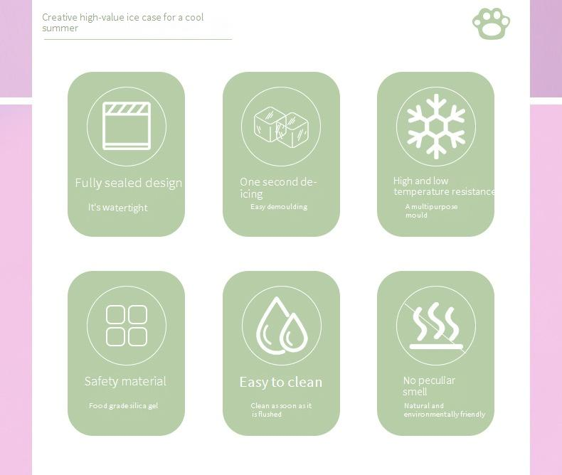 Cat Paw Silicone Mold (Multi-Purpose For Ice Cubes, Jelly, Baby Food & Steamed Cakes - BPA-Free, Reusable)_voghion.com