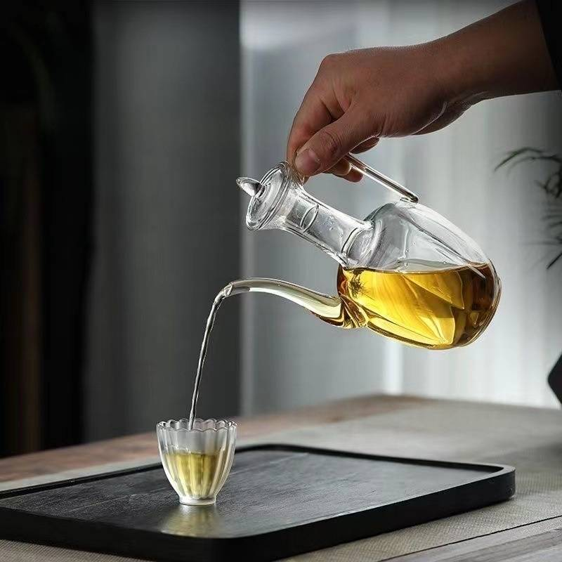 Borosilicate Glass Teapot Set With Stainless Steel Infuser - 600ml Gongfu Tea Maker Kit (Heat-Resistant Stovetop Safe Includes 4 Cups & Wooden Tray)_voghion.com