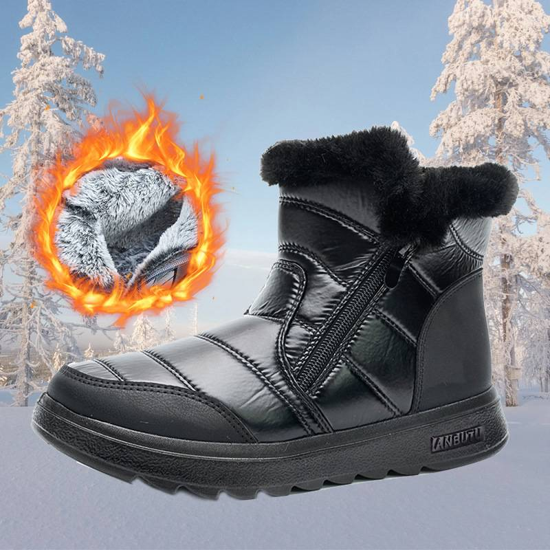 Nuove scarpe alte in cotone per donna, stivali da neve caldi e in pile, scarpe da mamma 2025_voghion.com