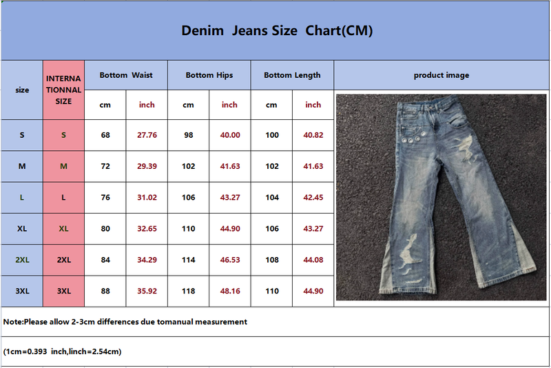 Herrkläder Amerikanska dekonstruerade sömmar Dubbla midja förstörda jeans för män Raka slanka utsvängda Cleanfit-byxor_voghion.com