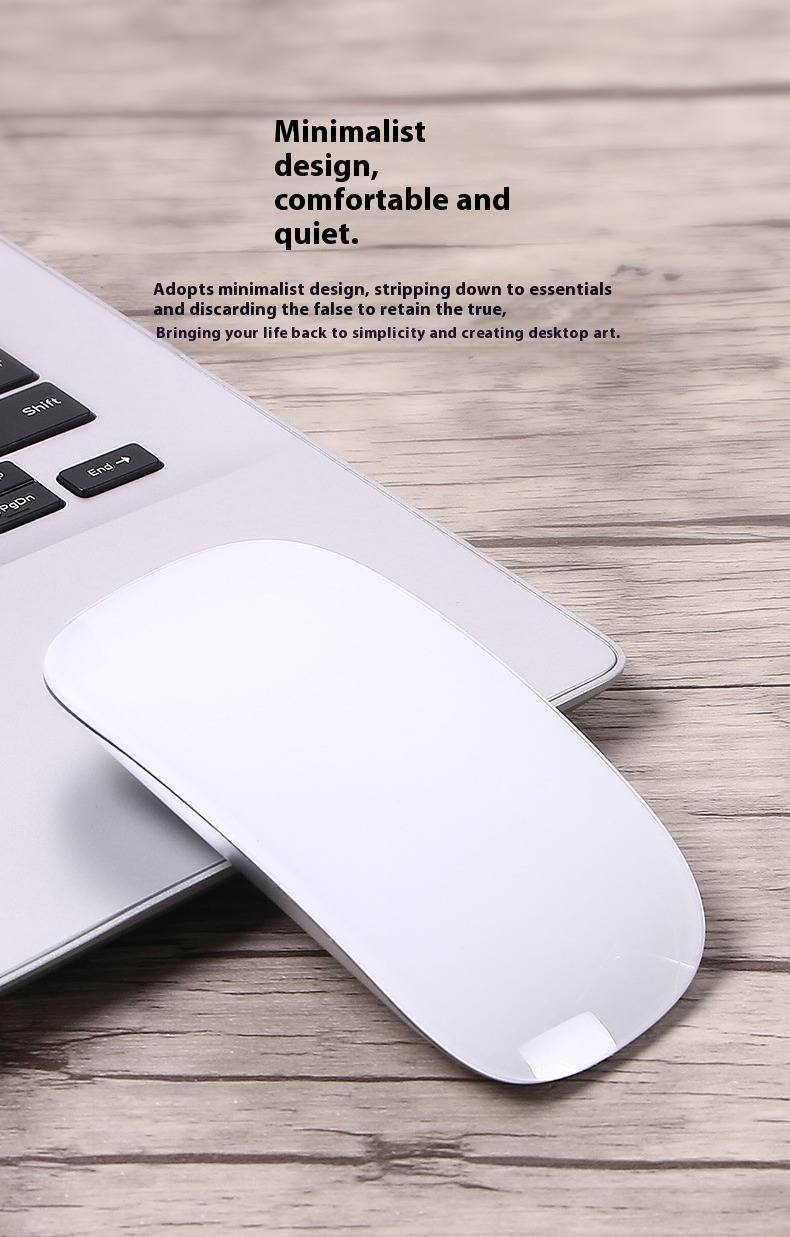 Compact Bluetooth Mouse For Mac & Windows, Wireless Touch Mouse With Type-C Charging, 1600DPI Adjustable, Ergonomic Design_voghion.com