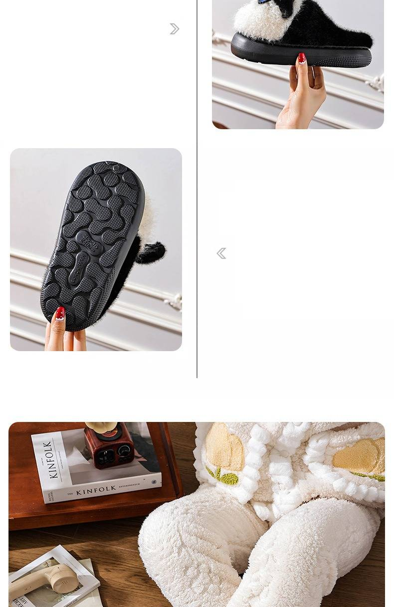 Pantofole invernali da donna con fodera in pile - Pantofole da casa ultra morbide con suola antiscivolo, comode e calde_voghion.com