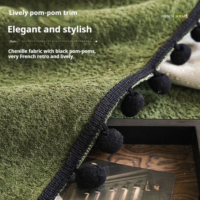 Chenille-Sofakissenbezug – Hochwertiges, rutschfestes Einteiler-Design (Vintage-Grün, Creme, Beige und mehr)_voghion.com