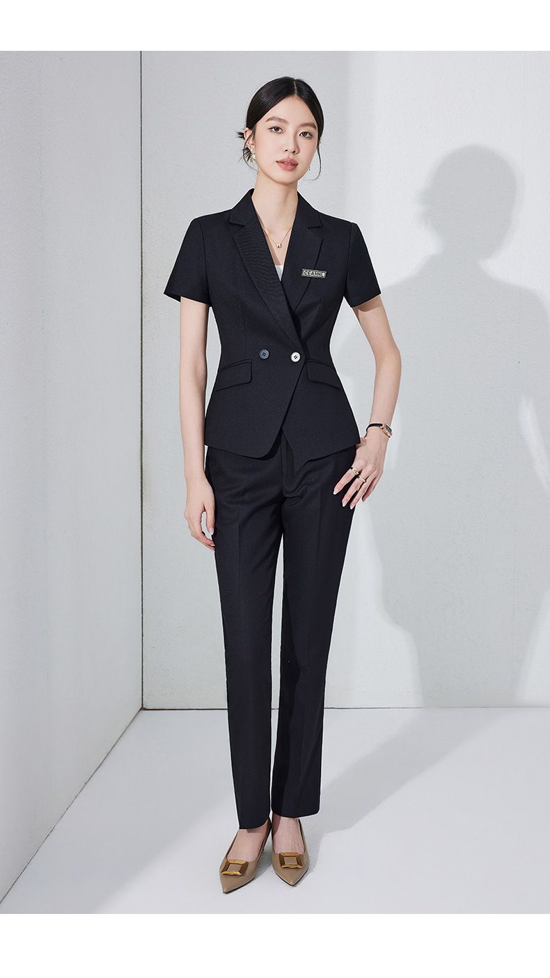 High End Professional Attire, Summer Short Sleeved Suit, Women's Slimming Temperament, Workwear, Hotel Manager, Jewelry_voghion.com