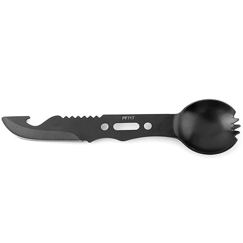Cubiertos multifuncionales para el hogar, juego pequeño recto de acero inoxidable, cuchillo, cuchara y silbato._voghion.com