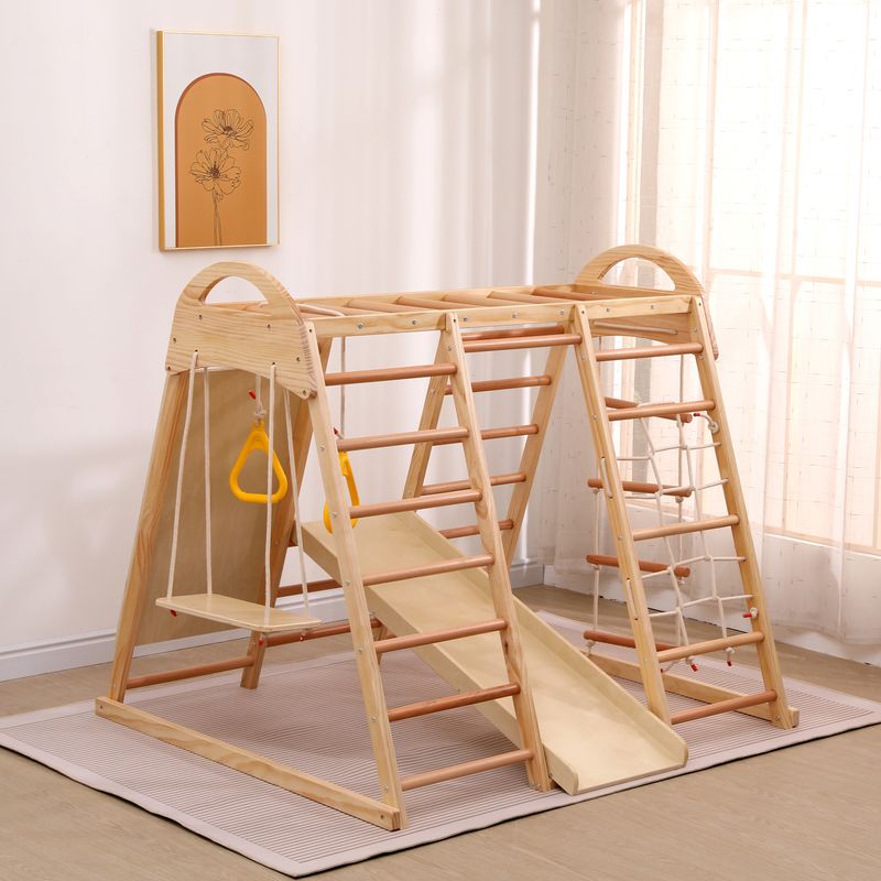 Cassettiera multifunzione 7 in 1 con Schaukel, Rutsche, Kletternetz e Klettersteinen_voghion.com