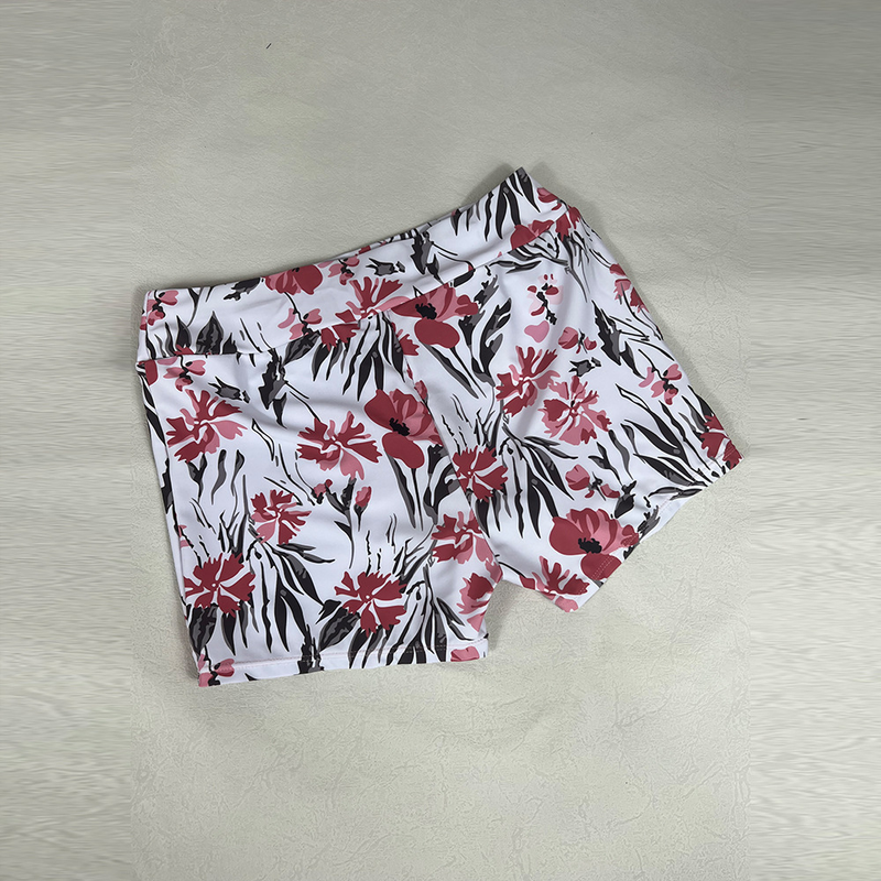 Strój kąpielowy z rozcięciem, obcisłe bokserki z szelkami, konserwatywny strój kąpielowy dla kobiet_voghion.com