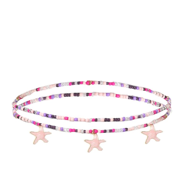 Chaîne de taille en alliage avec perles colorées et motif papillon et smiley pour femme_voghion.com