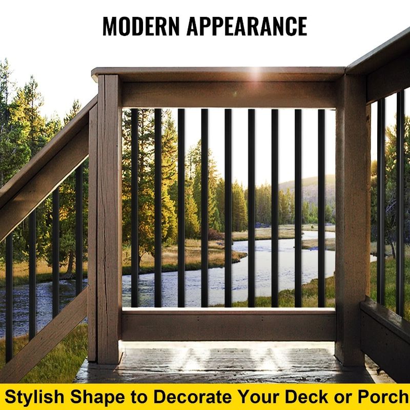 And Iron Railing For Screws Deck Baluster 44x0.5 Balusters Metal Staircase Composite Deck Deck 16 Spindles Deck Pack With Wood_voghion.com