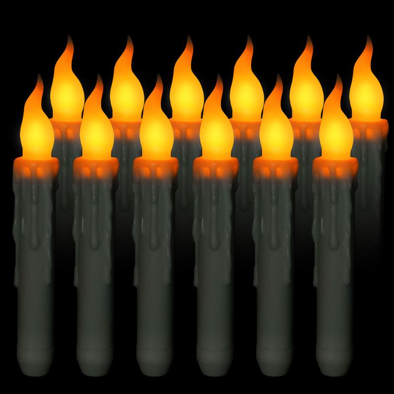 Realistische LED-Kirchenkerzenlichter mit Fernbedienung – flammenlose dekorative Stabkerzen für Weihnachten, Partys und Heimdekoration_voghion.com
