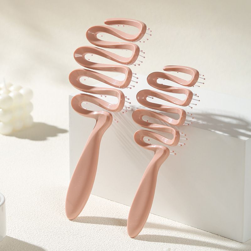 Pine Cone Shape Smooth Hair For Women Appearance Head Massage Fluffy High Crown Hollow Rib Comb_voghion.com
